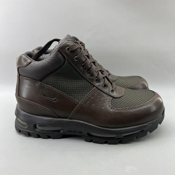 Nike ACG Air Max Goadome Boots Mens Size 8.5 Brown Leather All Terrain Mid Shoes - Picture 1 of 8